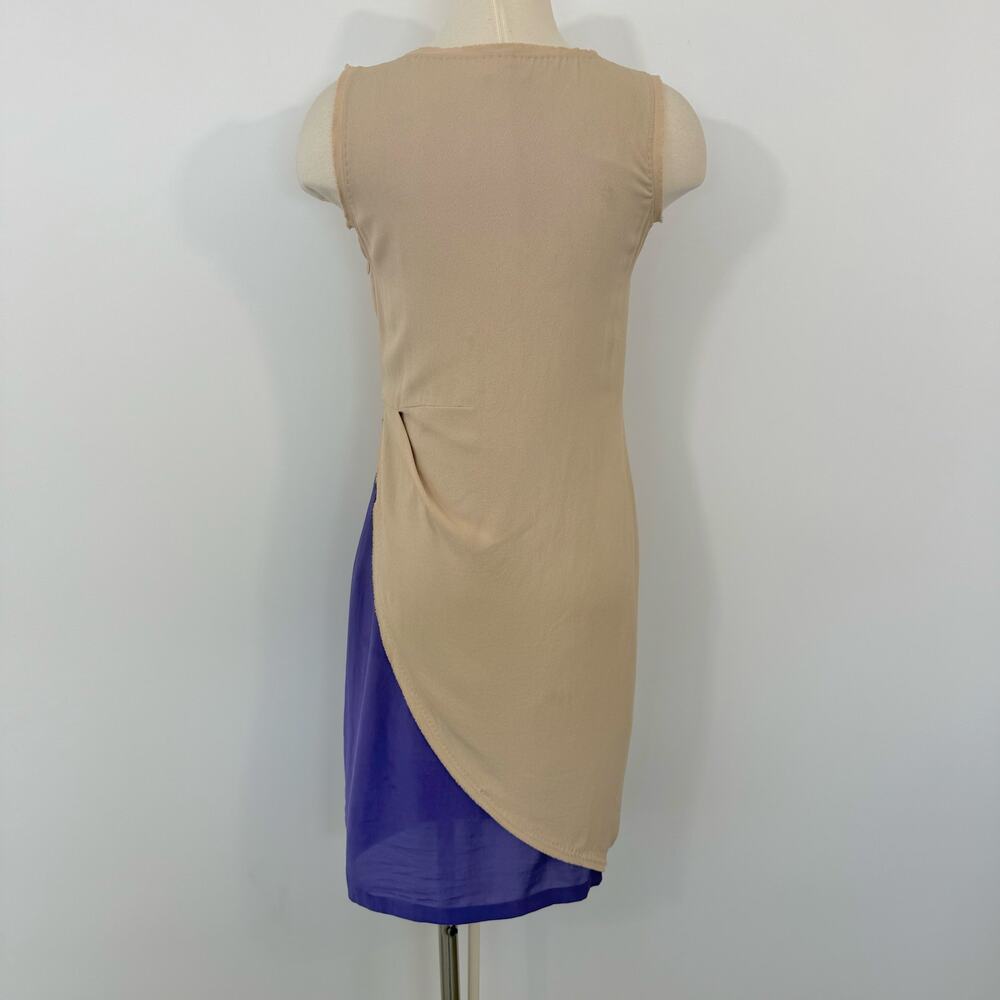 Fendi Silk Sheath Dress Layered Beige/Purple Sleeveless 40 (US XS) - Picture 6 of 12